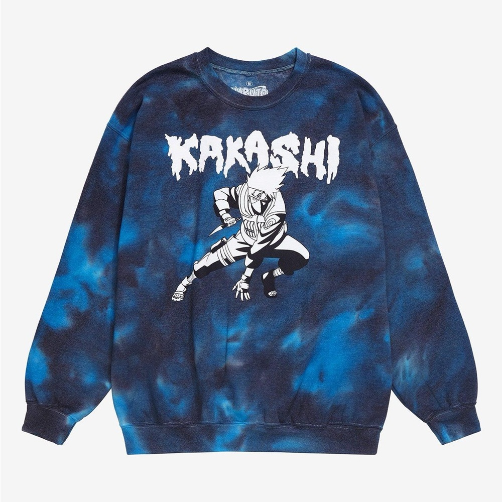 Naruto Shippuden Kakashi Blue Tie-Dye Men's Sweater
